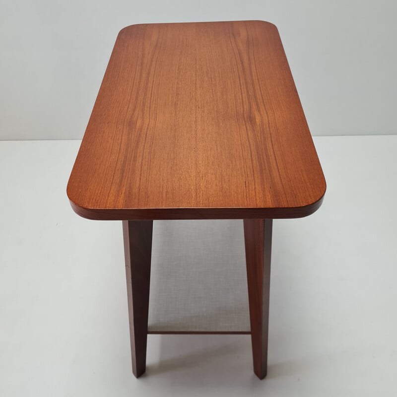 Vintage Teak & formica side table with tapered legs 1950s