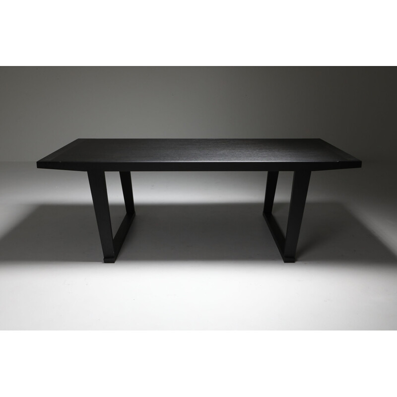 Vintage Citterio black oak dining table Lucullo for Maxalto 2000s