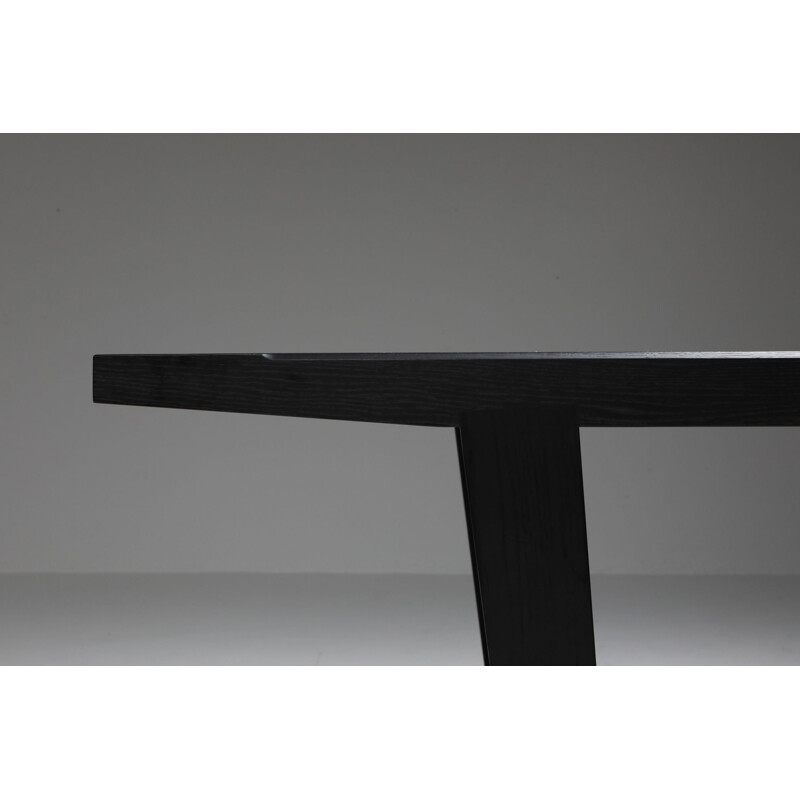 Vintage Citterio black oak dining table Lucullo for Maxalto 2000s