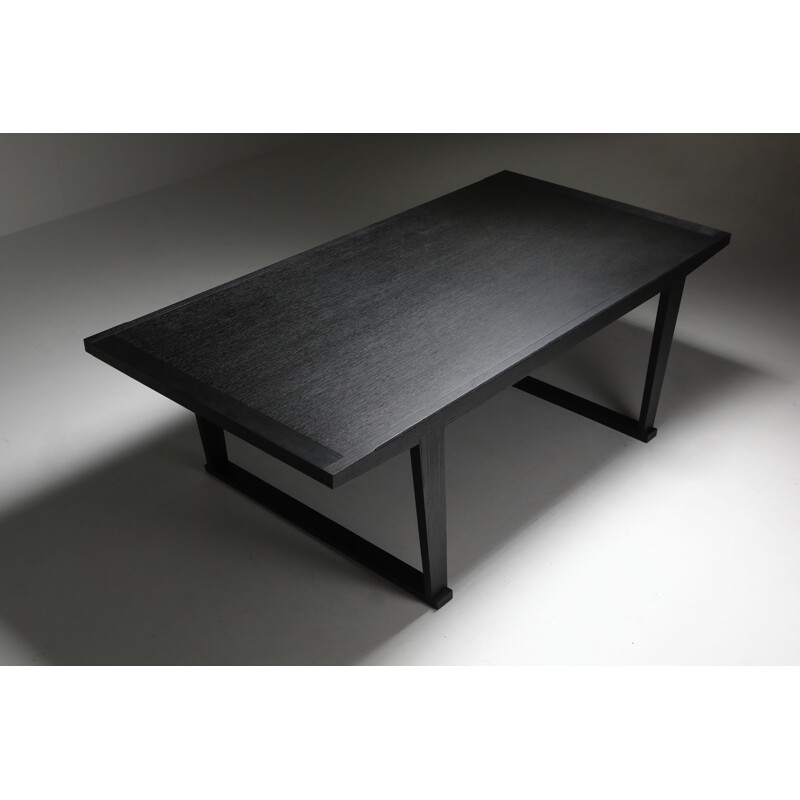 Vintage Citterio black oak dining table Lucullo for Maxalto 2000s