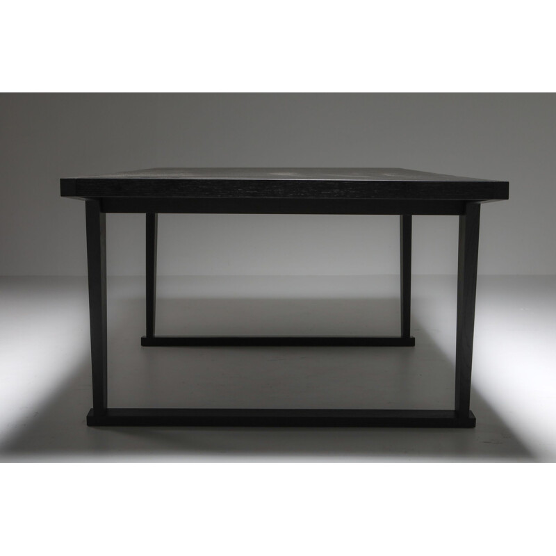 Vintage Citterio black oak dining table Lucullo for Maxalto 2000s