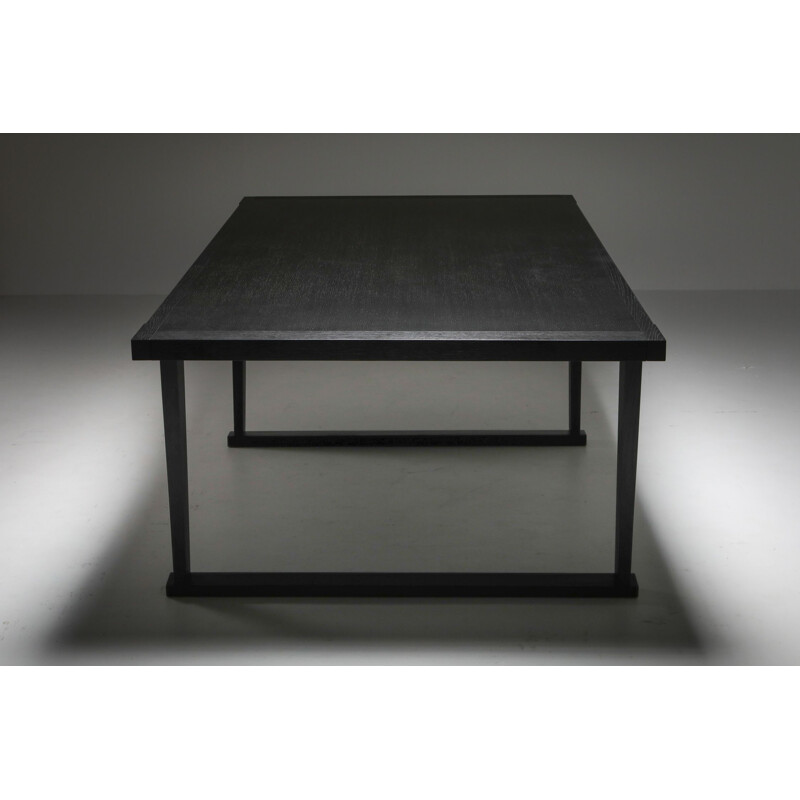 Vintage Citterio black oak dining table Lucullo for Maxalto 2000s