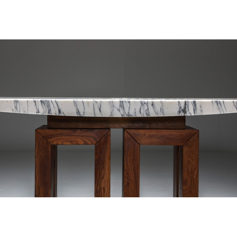 Vintage Pierluigi Spadolini Console Table in Walnut and Marble 1965s