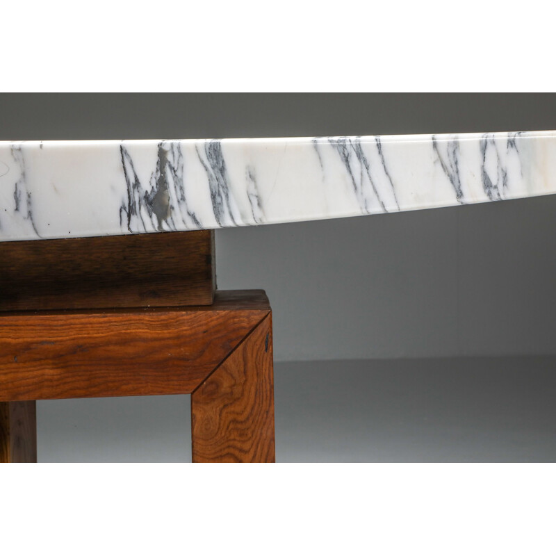 Vintage Pierluigi Spadolini Console Table in Walnut and Marble 1965s