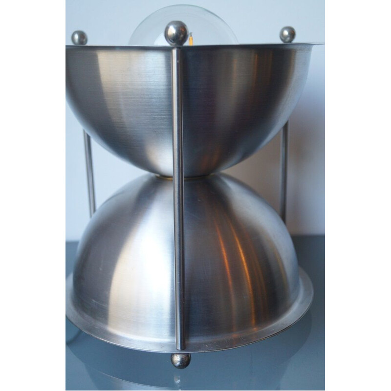 Vintage brushed steel lamp 1970s