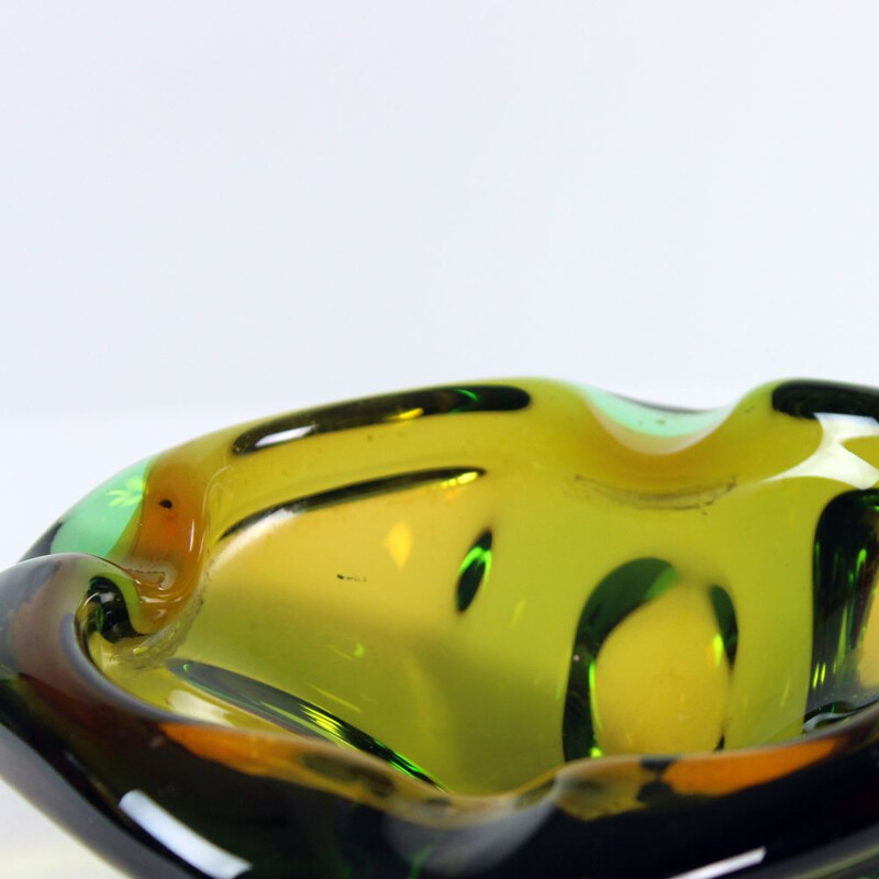 Midcentury Art Glass BowlAshtray Czechoslovakia 1960s