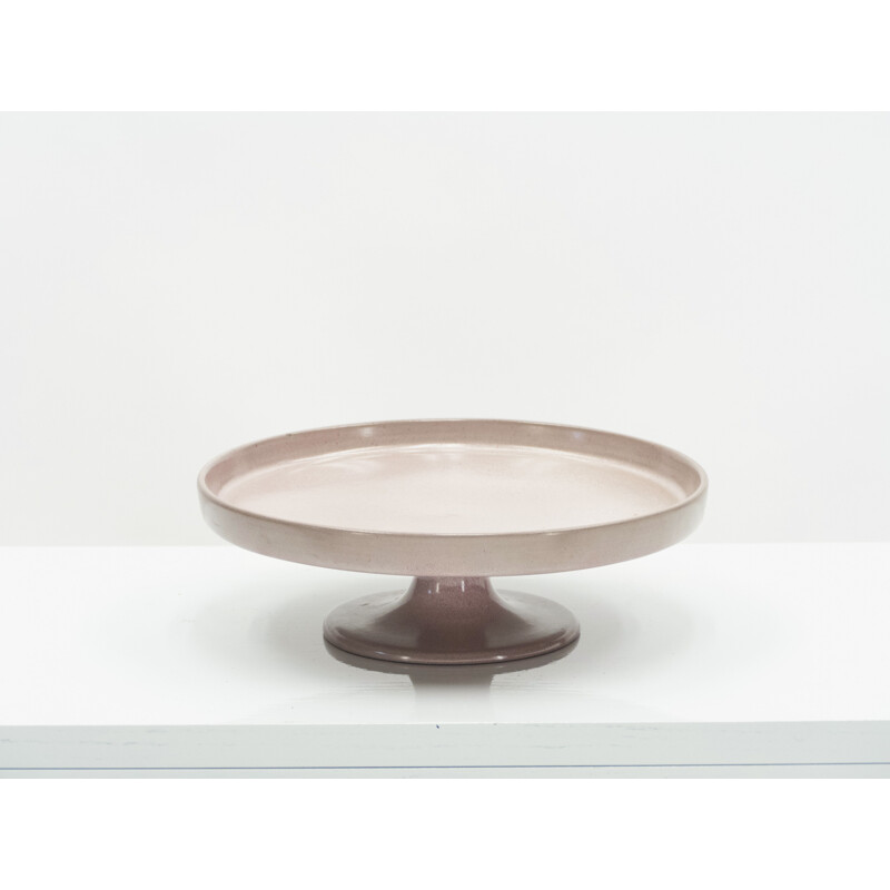 Vintage Jacques and Dani Ruelland pale pink enamelled ceramic bowl 1960s