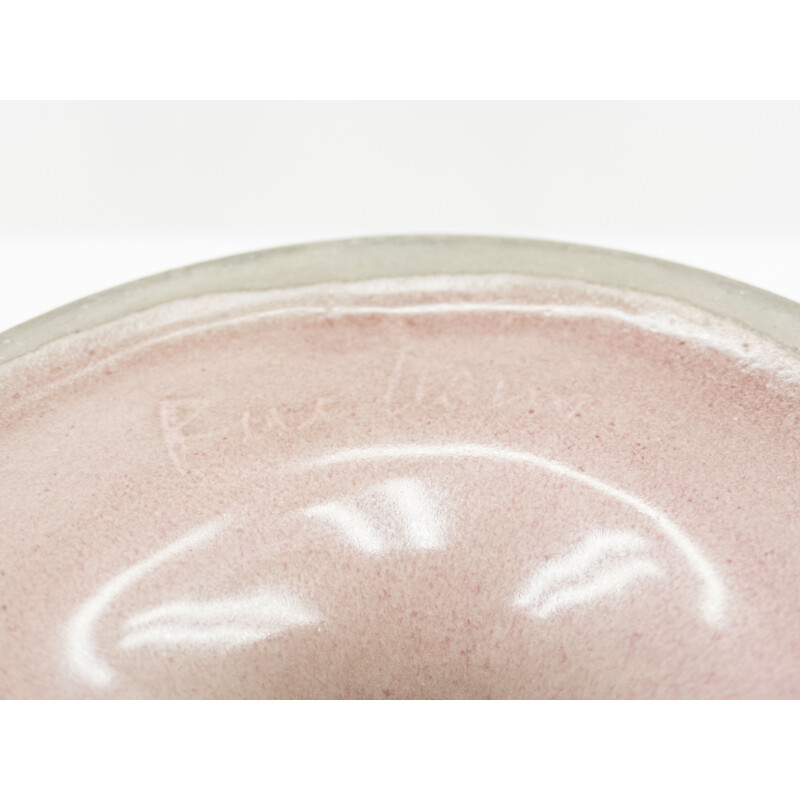 Vintage Jacques and Dani Ruelland pale pink enamelled ceramic bowl 1960s