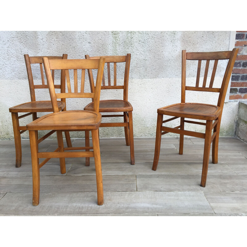 Set of 4 Vintage Chairs Bistrot Luterma 1930s