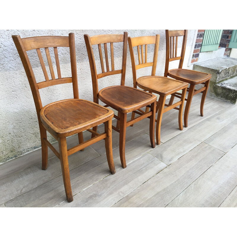 Set of 4 Vintage Chairs Bistrot Luterma 1930s
