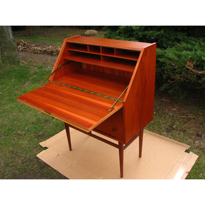 Vintage danish teak Secretaire with a key