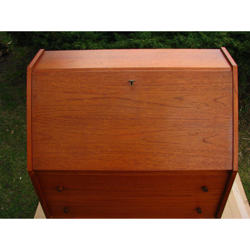 Vintage danish teak Secretaire with a key