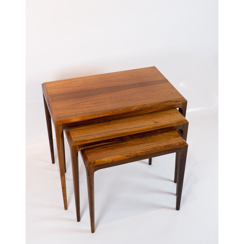 Vintage Nesting tables in rosewood  by Johannes Andersen and  by Silkeborg Furniture 1960s 