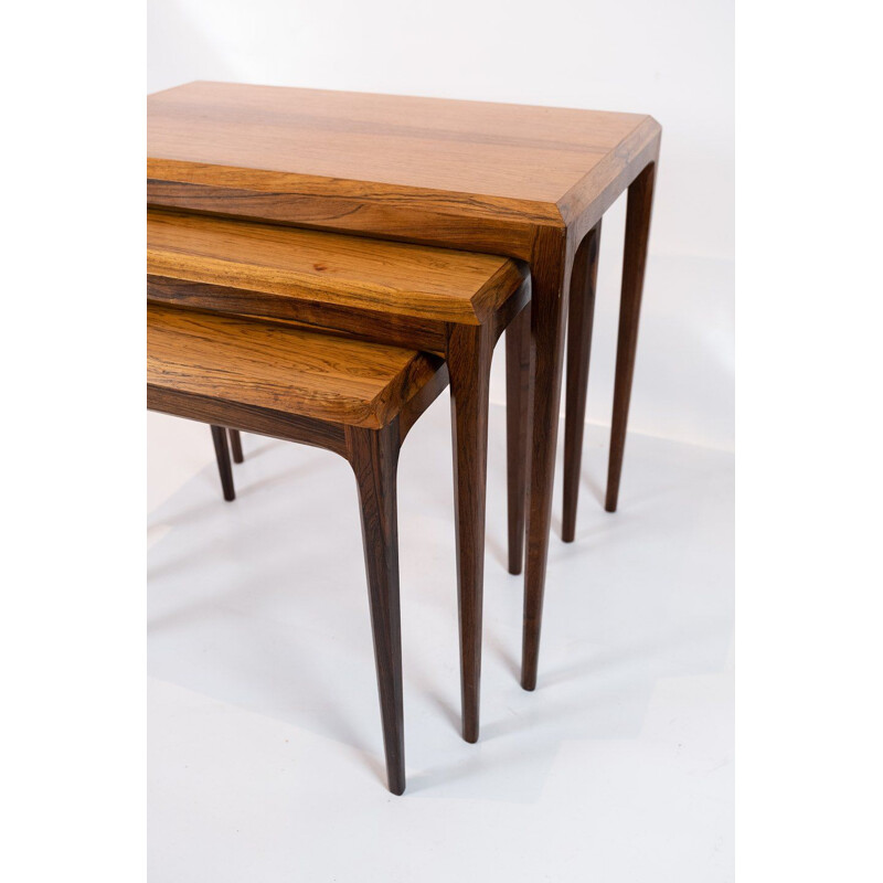 Vintage Nesting tables in rosewood  by Johannes Andersen and  by Silkeborg Furniture 1960s 