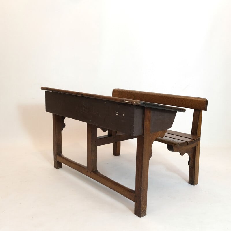 Vintage school desk with two seats