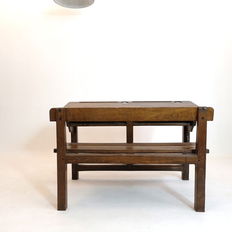 Vintage school desk with two seats