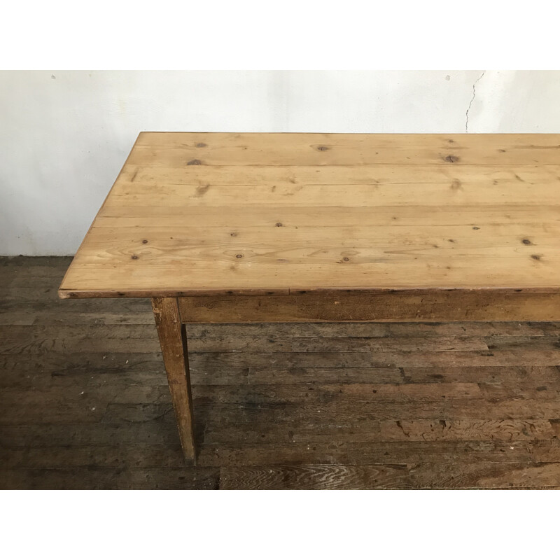 Table de ferme vintage de style bistrot en sapin