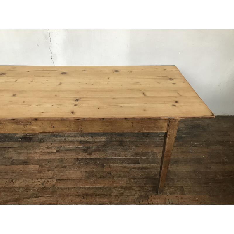 Vintage bistro style farmhouse table in fir wood