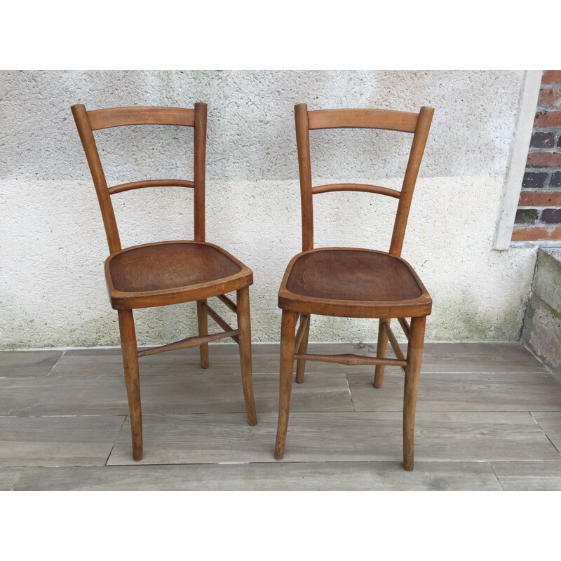 Pair of vintage bistro chairs, Art nouveau 1930