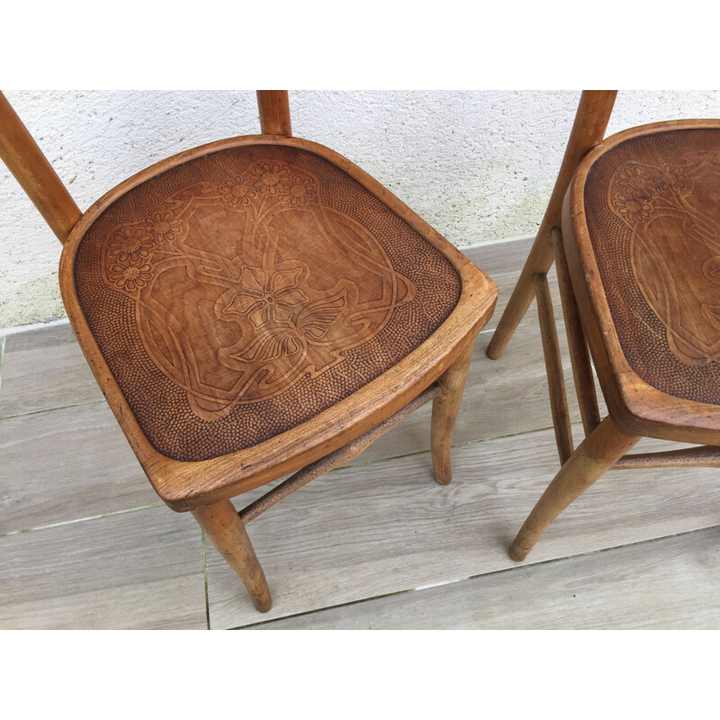 Pair of vintage bistro chairs, Art nouveau 1930