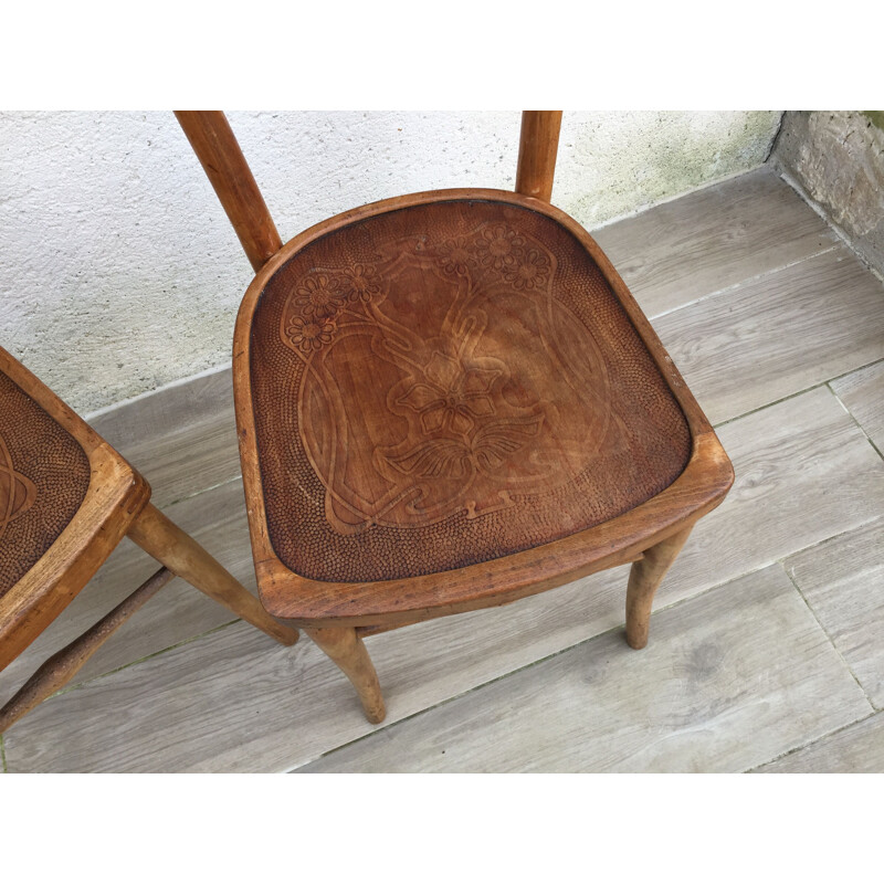 Pair of vintage bistro chairs, Art nouveau 1930