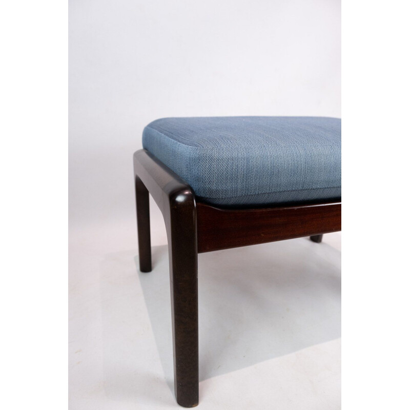 Vintage mahogany stool by Ole Wanscher and P. Jeppesen