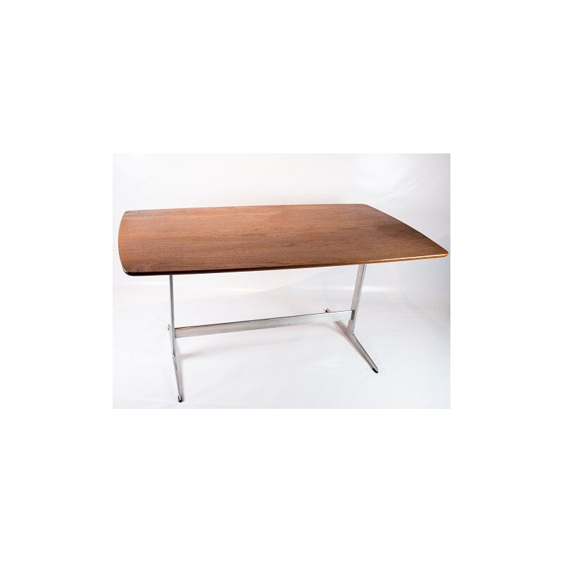 Mesa de comedor Shaker vintage de teca y metal de Arne Jacobsen 1960