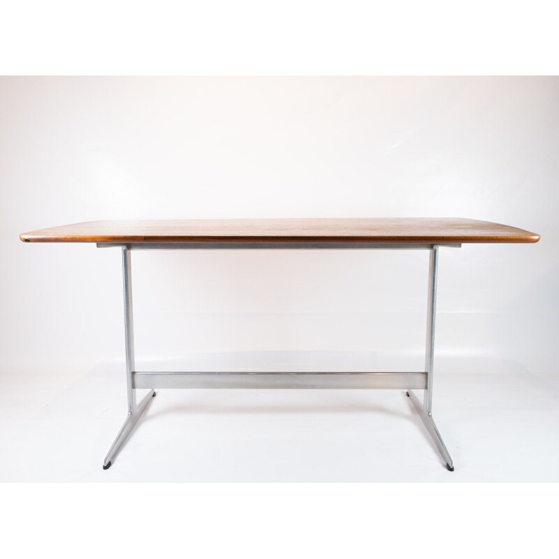 Vintage teak and metal Shaker dining table by Arne Jacobsen 1960