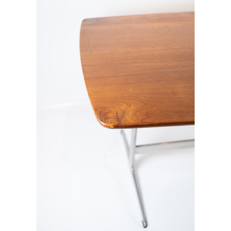 Vintage Shaker teak en metalen eettafel van Arne Jacobsen 1960