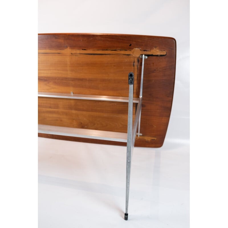 Vintage Shaker teak en metalen eettafel van Arne Jacobsen 1960