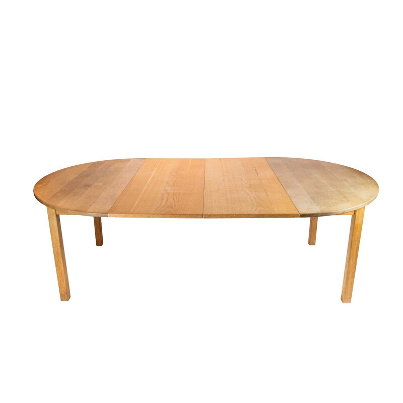 Vintage oak dining table with extensions by Kurt Østervig and KP Furniture