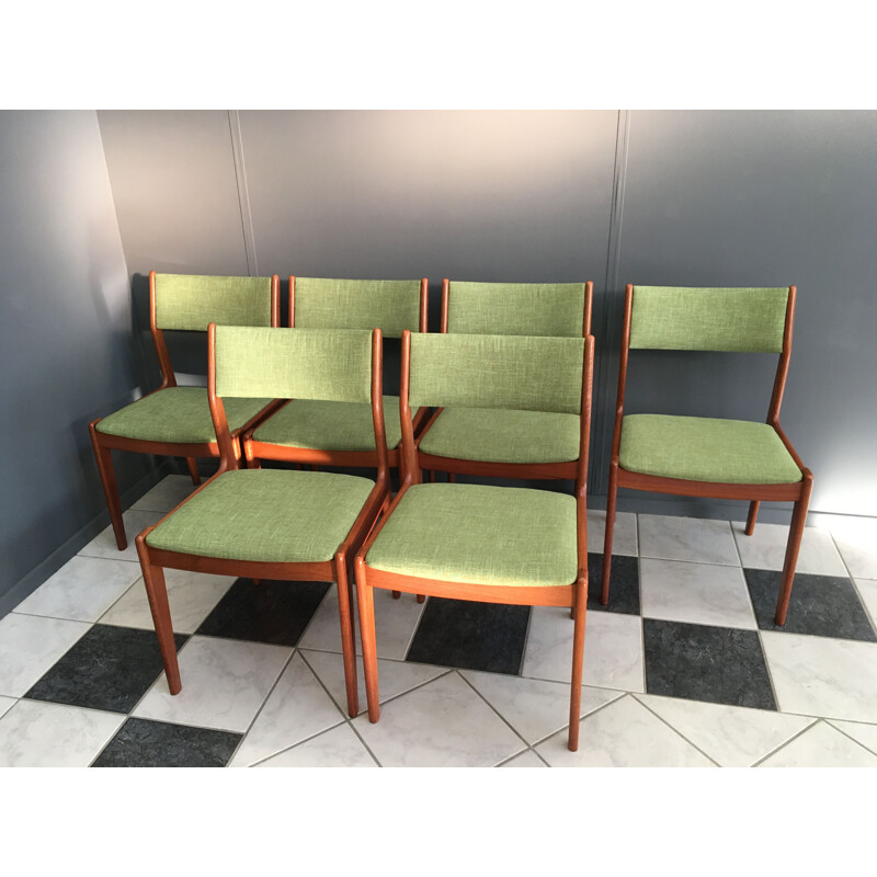 6 vintage teakhouten stoelen van IMHA, 1960