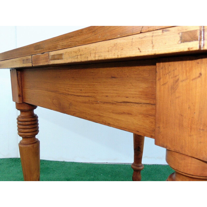 Table à rallonge vintage en bois massif 1930