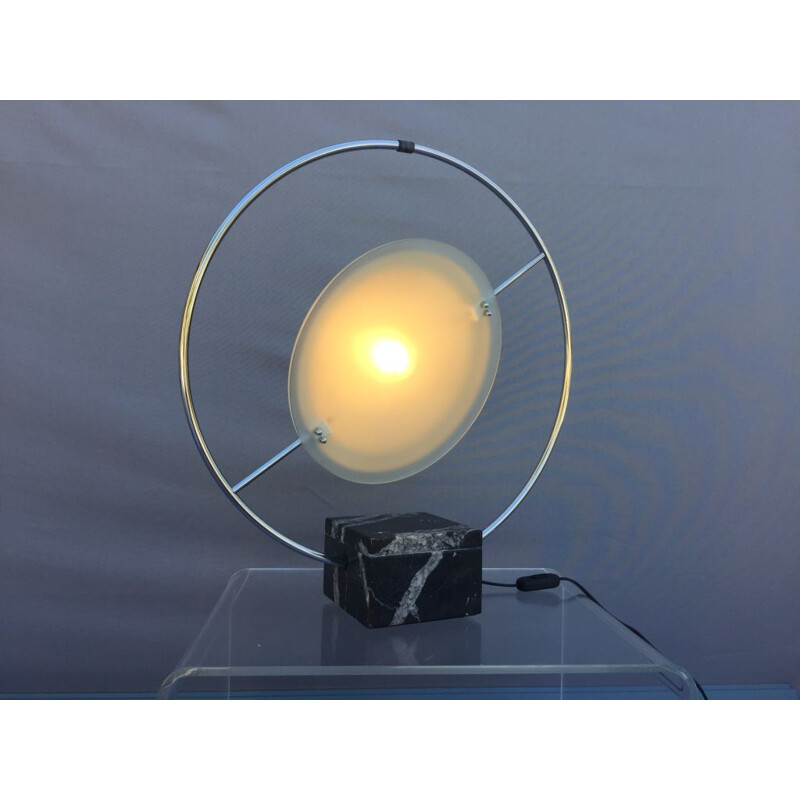 Vintage 'Saturn' lamp by Maison Lucien Gau 1980