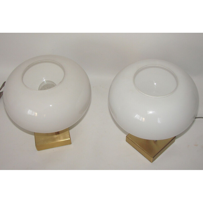Pair of vintage spherical table lamps 1970