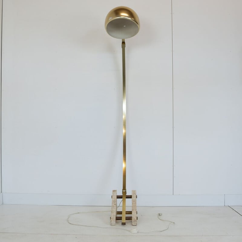 Vintage-Bogenlampe aus Aluminium mit Marmorsockel