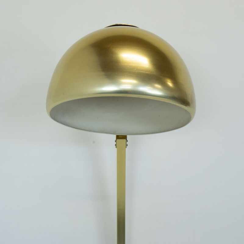 Vintage aluminum arc lamp with marble base