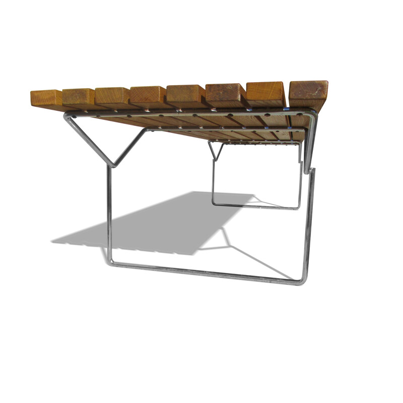 Vintage wooden bench by Harry Bertoia for Knoll International