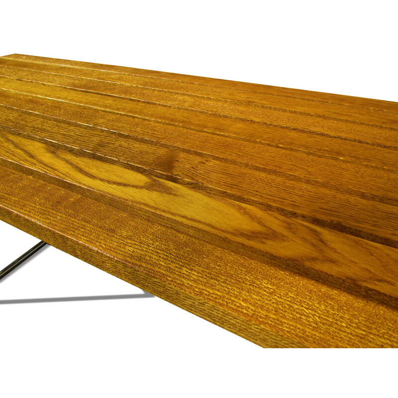 Vintage wooden bench by Harry Bertoia for Knoll International