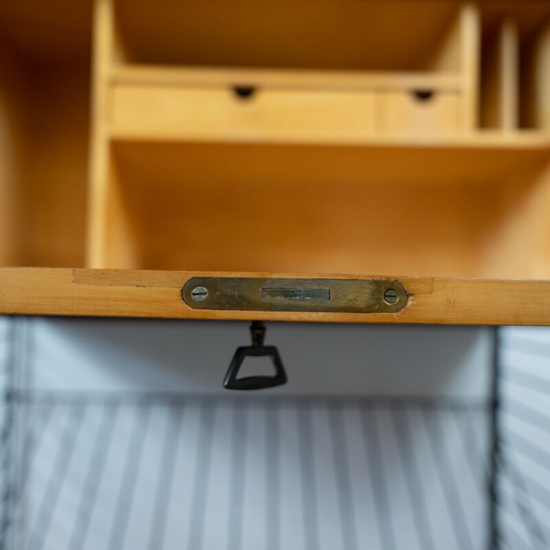 Vintage teak wood and metal shelving system