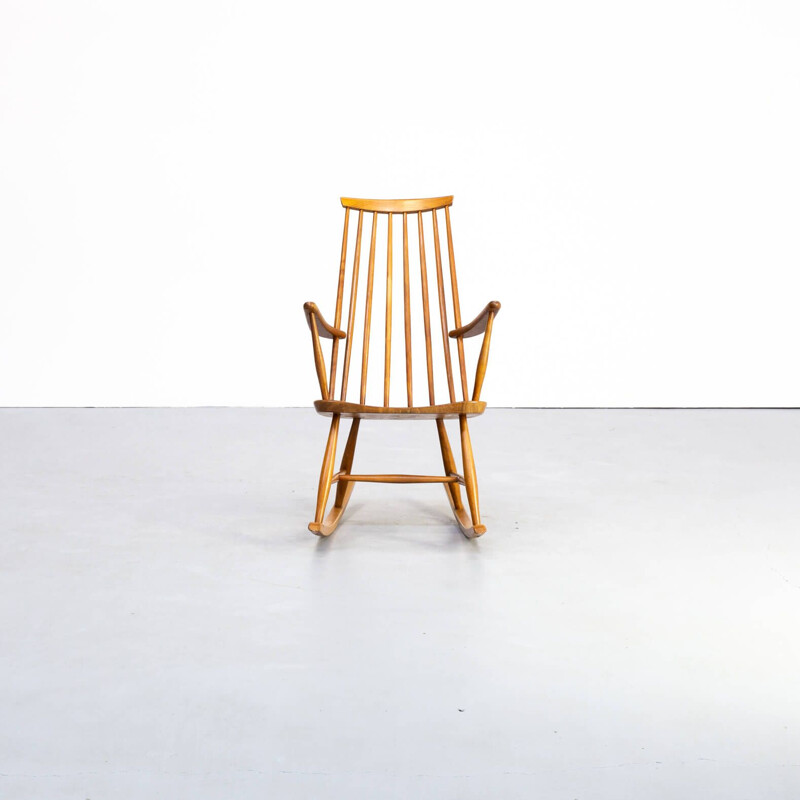 Vintage teak rocking chair 1970