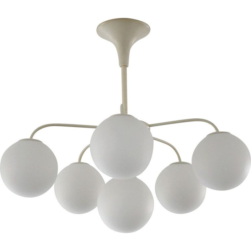 Vintage Temde lamp white balls from Max Bill