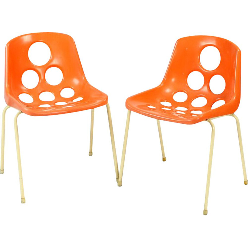 Pair of 2 Midcentury Chairs By M. Paris For Sicopal 1972s