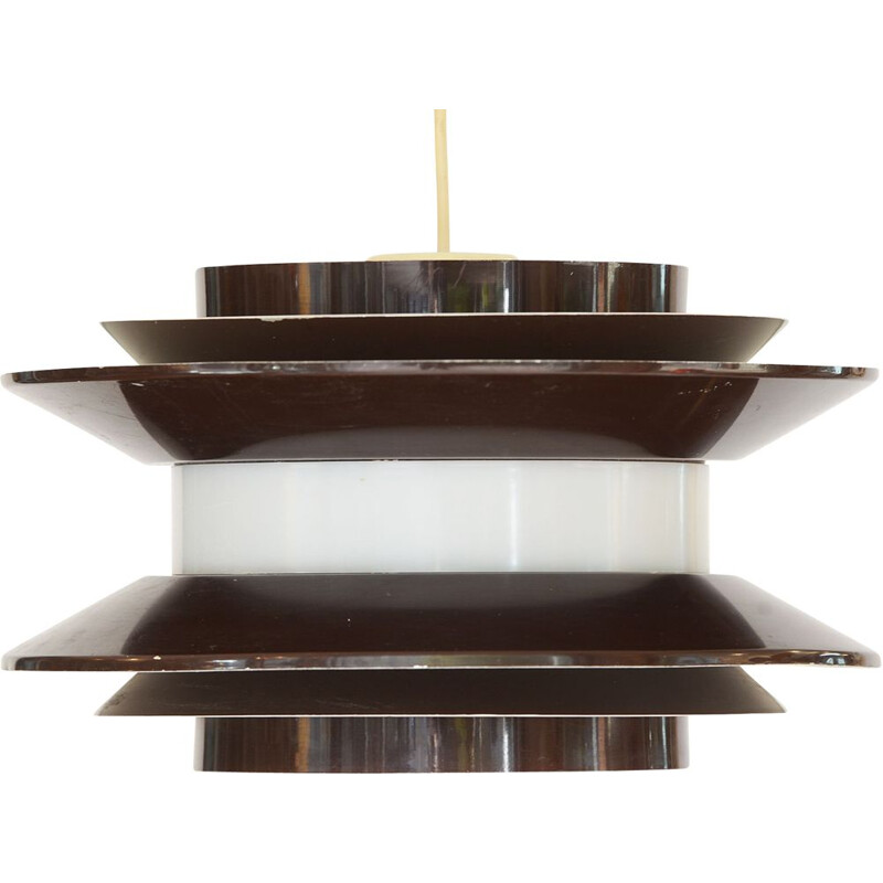 Vintage Pendant light Trava large brown by Carl Thore for Granhaga Metallindustri Sweden 1970s