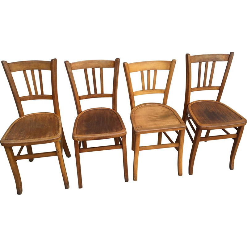 Lot de 4 Chaises vintage Bistrot Luterma 1930