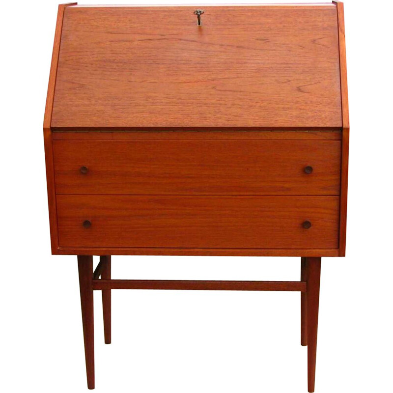 Vintage danish teak Secretaire with a key