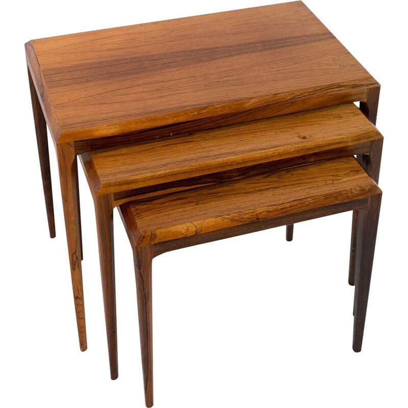 Vintage Nesting tables in rosewood  by Johannes Andersen and  by Silkeborg Furniture 1960s 