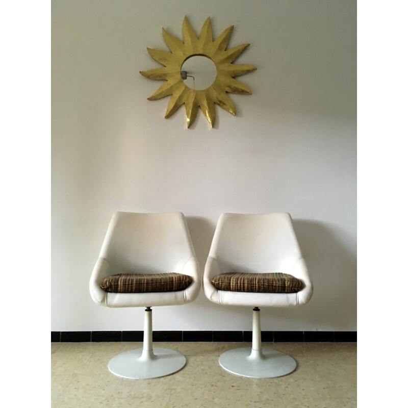 Pair of vintage armchairs with tulip foot 1970