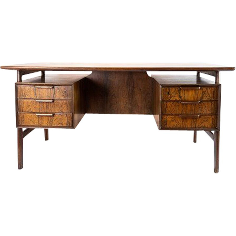 Vintage rosewood desk by Omann Junior 1960