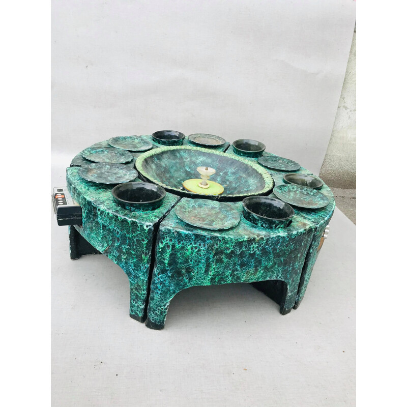 Vintage ceramic coffee table Vallauris 1970